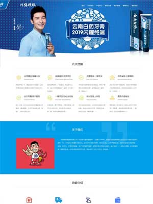 蓝色响应式网站织梦模板